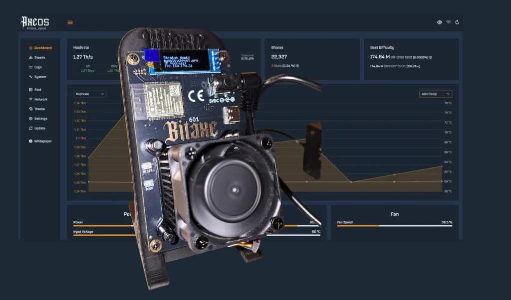 Bitaxe Gamma 601 Webinterface AxeOS